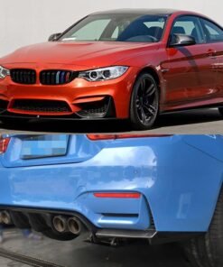 Alternative view of Car Front Bumper Lip Rear Diffuser Spoiler Side Skirts for BMW F80 M3 F82 F83 M4 2014 - 2019 Rear Spoiler Carbon Fiber Body Kits