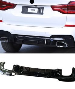Alternative view of Car Rear Bumper Diffuser Lip for BMW X3 M Sport X-Drive 25iM 28iM 30iM 2018 2019 Carbon Look Gloss Black Spoiler