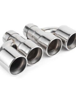 Alternative view of Pair Car Exhaust Pipe 4 Outlet Tail Throat Muffler Tip Stainless Steel Sliver Chrome Fit for BMW 5 Series F10 2012-2019