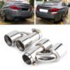 Pair Car Exhaust Pipe 4 Outlet Tail Throat Muffler Tip Stainless Steel Sliver Chrome Fit for BMW 5 Series F10 2012-2019