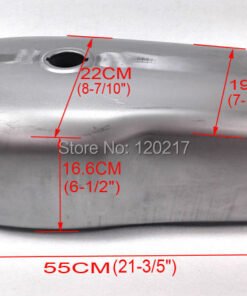 Alternative view of SAFFEN 9L / 2.4Gal Bare Steel Cafe Racer Gas Tank Universal Fuel Tank with Thick Iron Cap Switch for YAMAHA RD50 RD350 BWM R100