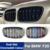 Car Front Bumper Kidney Grill Double Slat Chrome M Design Grille For BMW 1 Series F20 F21 2012 2013 2014 Car  Accessories