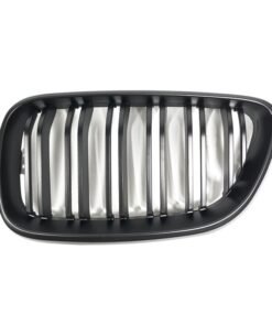 Alternative view of Car Front Bumper Kidney Grill Double Slat Gloss Black Grille For BMW 2 Series F22 F23 M2 2014 2015 2016 Dual Bar Car Accessories