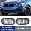 Car Front Bumper Kidney Grille Matte Black Double 2 Slat Grill Cover For BMW1 Series F20 F21 LCI 2016 2017 2018 Car Accessories