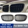 Car Front Bumper Kidney Grille Matte Black Double 2 Slat Grill For BMW 1 Series F20 F21 2012 2013 2014 Car Styling  Accessories