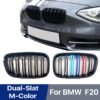 Car Front Bumper Kindey Grill Black Double Slat Bar M Sport Grille For BMW 1 Series F20 F21 2012 2013 2014 Replacement Grills