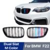 Car Front Center Kindey Double Slat M Design Grill For BMW 2 Series F22 F23 M2 2014 2015 2016 Dual Bar Replacement Grille
