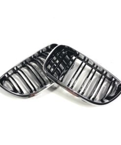 Alternative view of Car Front Kidney Grille Double Slat Chrome Silver Black Grill For BMW 2 Series F22 F23 2014 2015 2016 Dual Bar Auto Accessories