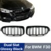 Double Slat Gloss Black Front Kidney Grille For BMW 3-Series F30 F31 F35 2012-2019 320i 325i 328i Car Styling  Accessories