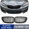 Front Bumper Kidney Double Slat Grill Matte Black Sport Grille For BMW 2 Series F22 F23 Front Lower Grill Insert 2014 2015 2016