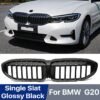 Front Bumper Kidney Grill Single Slat Gloss Racing Grille For BMW G20 G21 G28 M3 3 Series 330i M340i 2019-2020 Car Accessories