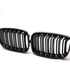 Alternative view of Front Bumper Kidney Grille Gloss Black Double Slats Grill For BMW 1 Series F20 F21 2012 2013 2014 Dual Bar Car Accessories
