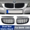 Front Bumper Kindey Grill Double Slat Matte Black Grille For BMW 3 Series M3 E90 2005 2006 2007 2008 323I 328I 335I 330I 325I