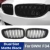 Front Bumper Kindey Grille Double Slat Matte Black Grill For BMW 3-Series Gt F34 2013-2020 320I 328I 335I Xdrive Sport Grilles