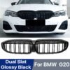 M3 Car Front Bumper Kidney Grill Double Slat Glossy Black Grille For BMW G20 G21 G28 3 Series 330i M340i 2019-2020 Accessories