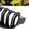 M3 Front Bumper Kidney Grill For BMW 3-Series F30 F31 F35 2012-2019 320i 325i Carbon Fiber All Black Diamond Gloss Silver Grille