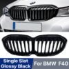 Racing Grill Kidney Grille Front Bumper Lip Gloss Black Grill For BMW 1 Series F40 2020-IN Single Slat Gloss Black