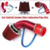 1Set Car Universal Cold Air Intake Filter Induction Pipe Power Flow Hose System