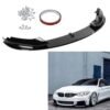 Renn Auto Co. Front Spoiler Bumper Lip For BMW F32 F33 F36 4 Series M Sport 2014-2020 435i Glossy Black Lower Body Cover Splitter Canard