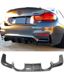 Alternative view of Carbon Fiber Car Rear Bumper Diffuser Lip Spoiler For BMW 3 4 Series F80 M3 F82 F83 M4 2014-2019 Rear Diffuser Gloss Black