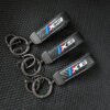 Leather Carbon Fiber Car Ring Keychain Trinket Zinc Alloy Keyrings Rotate 360 Degrees For Bmw X1 X2 X3 X4 X5 X6 X7 Accessories