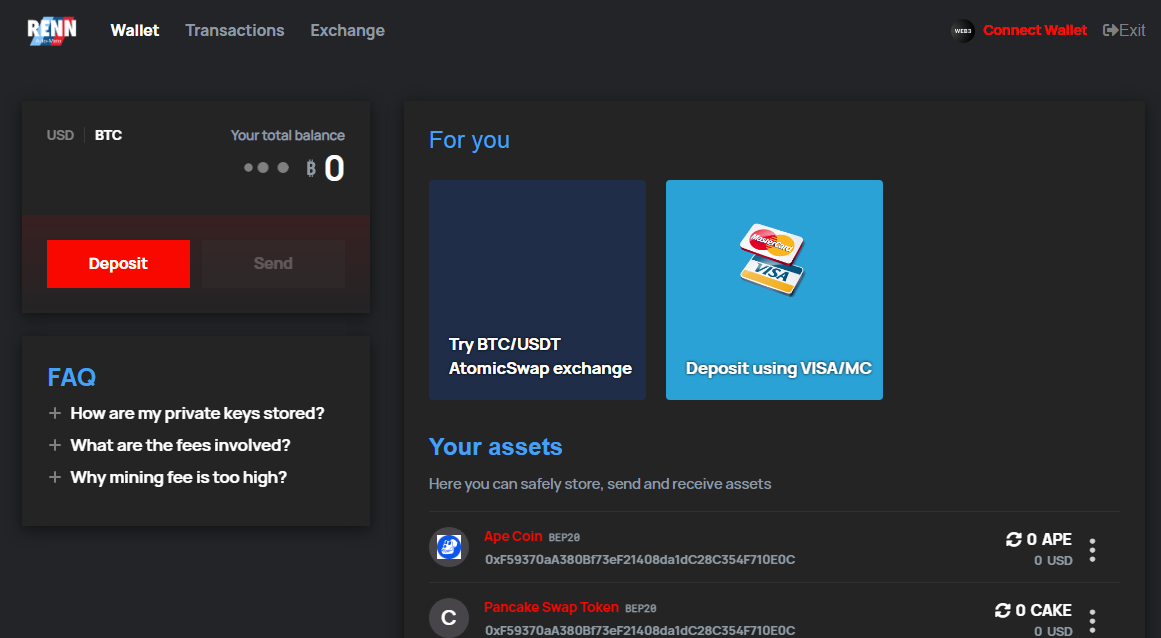 Renn Auto Crypto currency Shopping Wallet