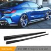 Car Side Skirts for BMW 8 Series G14 G15 840i M850i 2-Door 2019- 2021 Carbon Fiber Side Skirts Splitters Extension Lips Spoiler