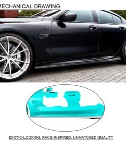 Alternative view of Car Side Skirts for BMW 8 Series G16 F93 M850i M Sport 4 Door Gran Coupe M8 2018 - 2021 Dry Carbon Side Extension Lips Spoiler