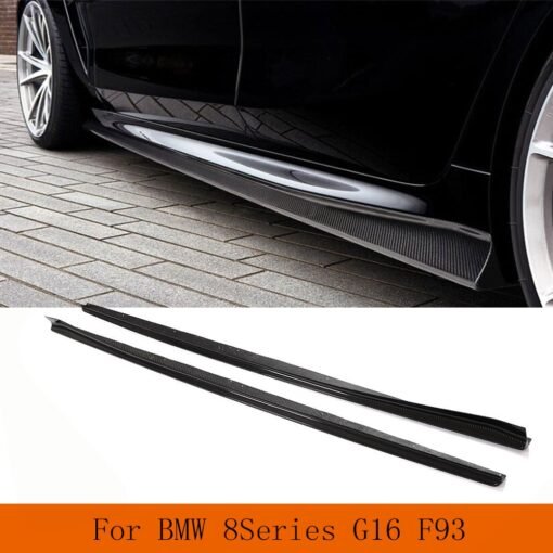 Car Side Skirts for BMW 8 Series G16 F93 M850i M Sport 4 Door Gran Coupe M8 2018 - 2021 Dry Carbon Side Extension Lips Spoiler