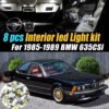 8Pc Super White Car Interior LED Light Bulb Kit for 1985-1989 BMW 635csi