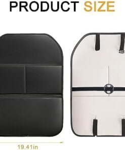 Alternative view of 2 Pack PU Leather Kick Mat Back Seat Protector With 3 Storage Pockets, Universal Car Seat Back Organizer For Kids Pets, Waterproof Backseat Protector For Most Car (Black)
