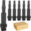 Ignition Coil Pack compatible with BMW 325i 328i 335i 325ci 330ci 525i 528i 530i 535i 545i 650i X3 X5 M3 M5 M6 Z4 mini cooper 2002 2003 2004 2005 2006 2007 2008 2009 2010 2012 2013 2014, 0221504470  Automotive