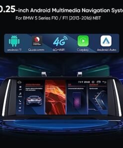 Alternative view of BMW 5 Series F10 F11 (2013-2016) NBT - Upgrade Radio Stereo Car Radio Qualcomm 665 (4GB + 64GB) Built-in 4G LTE GPS Navigation Wireless Apple CarPlay Android Auto10.25 inch Touch Screen 1920 x 720