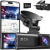 Dash Cam Front Rear, 4K/2.5K Full HD Dash Camera Cars, Free 32GB Card, Built-in Wi-Fi GPS, 3.16” IPS Screen, Night Vision, 170°Wide Angle, WDR, 24H Parking Mode