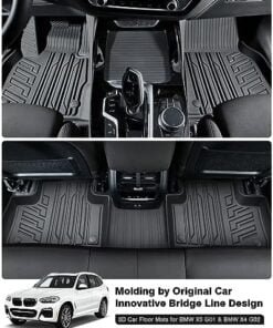 Alternative view of Powerty Floor Mats Compatible for BMW X3 X4 2018 2019 2020 2021 2022 2023 2024 2 Row Liner Set All Models TPE 3D Car Mats All-Weather Custom Fit BMW X3 X4 Floor Liners Accessories