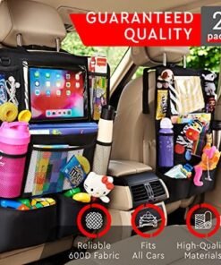 Alternative view of Backseat Car Organizer, Kick Mats Back Seat Protector with Touch Screen Tablet Holder, Back Seat Organizer for Kids, Travel Accessories with 9 Storage Pockets 2 Pack, Black  Baby